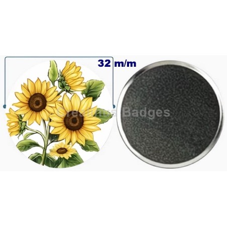 Badge aimant de réfrigérateur en métal 32 m/m avec Motif  (livraison offerte)