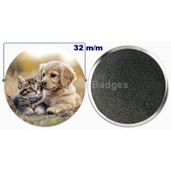 Badge aimant de réfrigérateur en métal 32 m/m avec Motif  (livraison offerte)