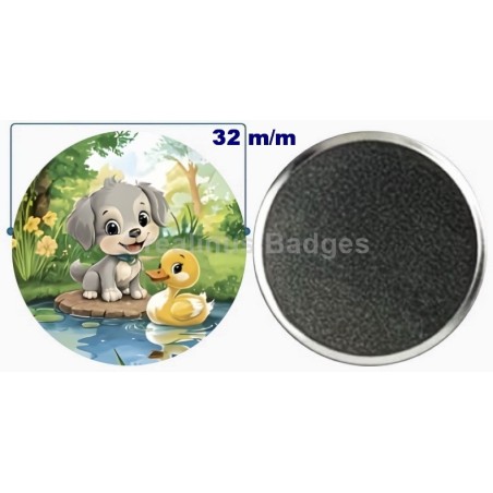 Badge aimant de réfrigérateur en métal 32 m/m avec Motif  (livraison offerte)