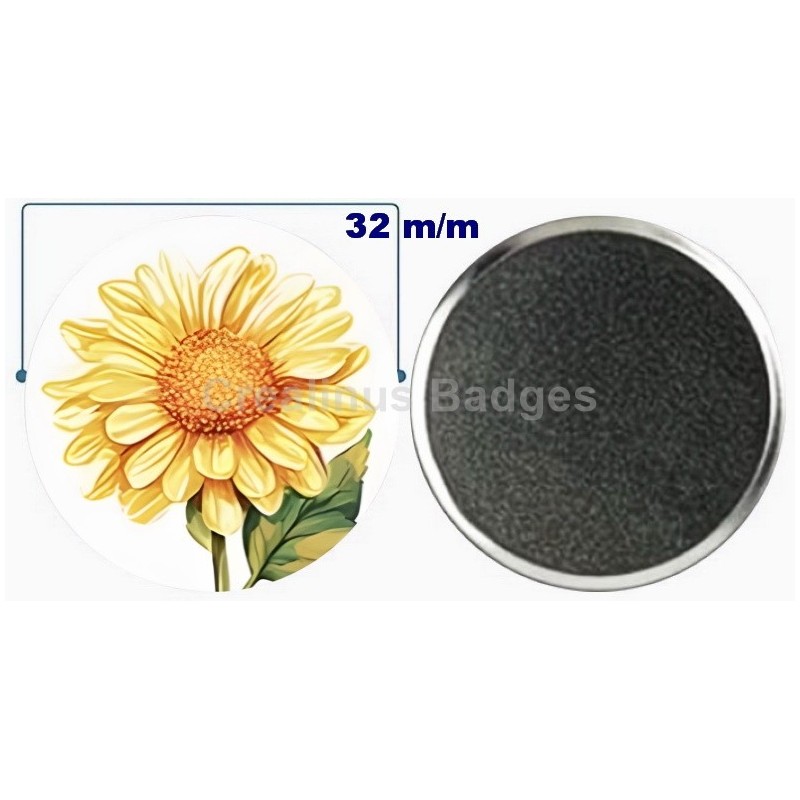 Badge aimant de réfrigérateur en métal 32 m/m avec Motif  (livraison offerte)