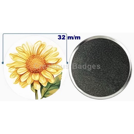 Badge aimant de réfrigérateur en métal 32 m/m avec Motif  (livraison offerte)