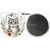 Badge aimant de réfrigérateur en métal 32 m/m avec Motif  (livraison offerte)