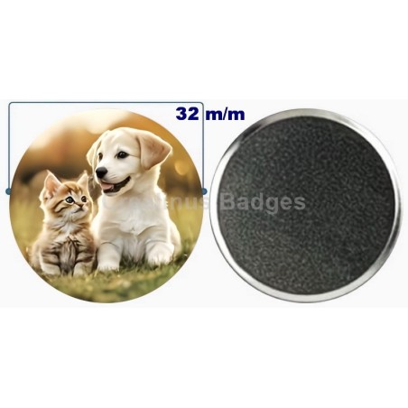 Badge aimant de réfrigérateur en métal 32 m/m avec Motif  (livraison offerte)