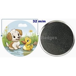 Badge aimant de réfrigérateur en métal 32 m/m avec Motif  (livraison offerte)