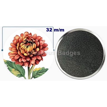 Badge aimant de réfrigérateur en métal 32 m/m avec Motif  (livraison offerte)