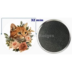 Badge aimant de réfrigérateur en métal 32 m/m avec Motif  (livraison offerte)