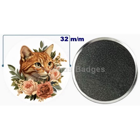 Badge aimant de réfrigérateur en métal 32 m/m avec Motif  (livraison offerte)