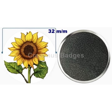 Badge aimant de réfrigérateur en métal 32 m/m avec Motif  (livraison offerte)