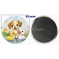 Badge aimant de réfrigérateur en métal 32 m/m avec Motif  (livraison offerte)