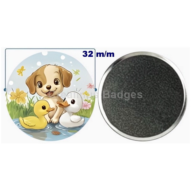 Badge aimant de réfrigérateur en métal 32 m/m avec Motif  (livraison offerte)