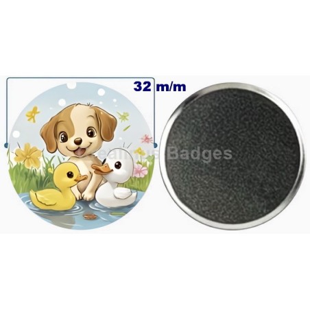 Badge aimant de réfrigérateur en métal 32 m/m avec Motif  (livraison offerte)