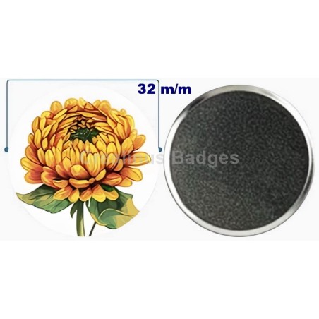 Badge aimant de réfrigérateur en métal 32 m/m avec Motif  (livraison offerte)