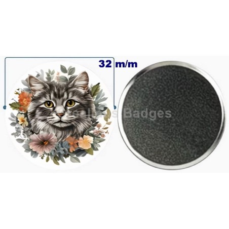 Badge aimant de réfrigérateur en métal 32 m/m avec Motif  (livraison offerte)