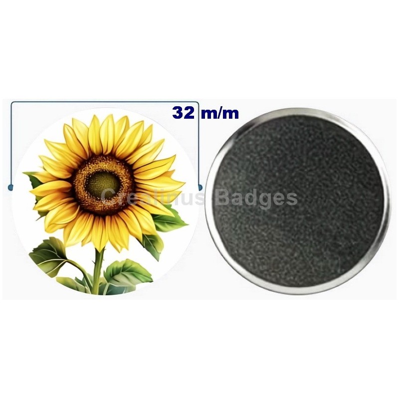 Badge aimant de réfrigérateur en métal 32 m/m avec Motif  (livraison offerte)