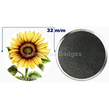 Badge aimant de réfrigérateur en métal 32 m/m avec Motif  (livraison offerte)