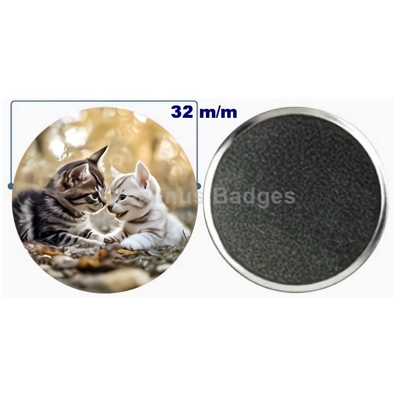 Badge aimant de réfrigérateur en métal 32 m/m avec Motif  (livraison offerte)