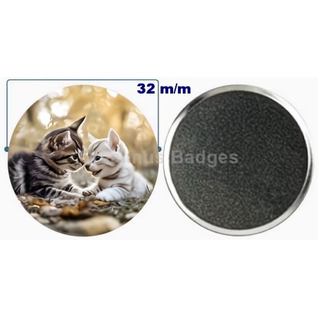 Badge aimant de réfrigérateur en métal 32 m/m avec Motif  (livraison offerte)