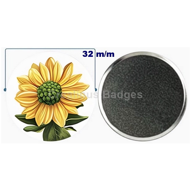 Badge aimant de réfrigérateur en métal 32 m/m avec Motif  (livraison offerte)