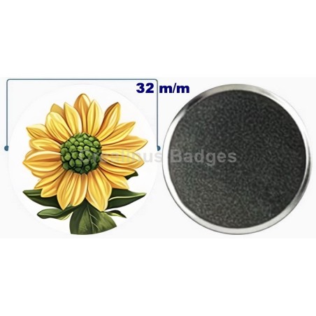 Badge aimant de réfrigérateur en métal 32 m/m avec Motif  (livraison offerte)