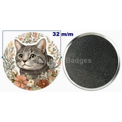 Badge aimant de réfrigérateur en métal 32 m/m avec Motif  (livraison offerte)