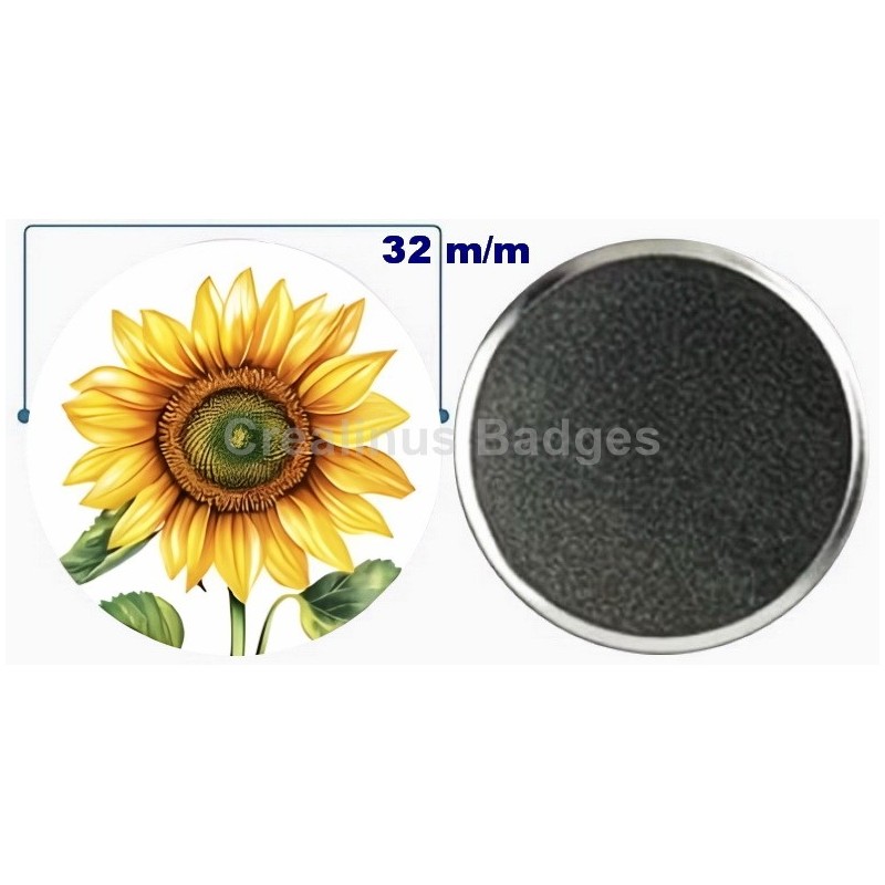 Badge aimant de réfrigérateur en métal 32 m/m avec Motif  (livraison offerte)