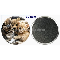 Badge aimant de réfrigérateur en métal 32 m/m avec Motif  (livraison offerte)