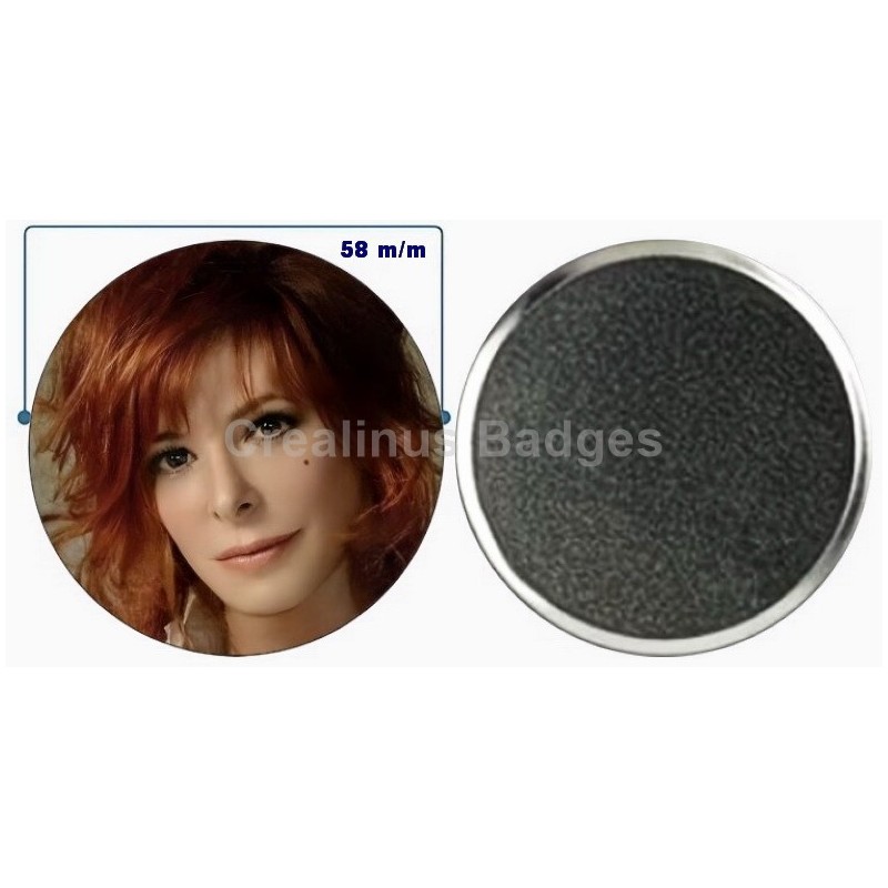 Badge aimant de réfrigérateur en métal 58 m/m avec Motif (livraison offerte)