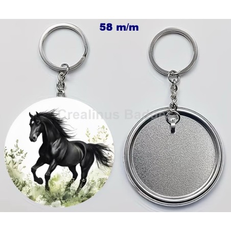 Badge Porte-Clés en métal 58 m/m avec Motif  (livraison offerte)