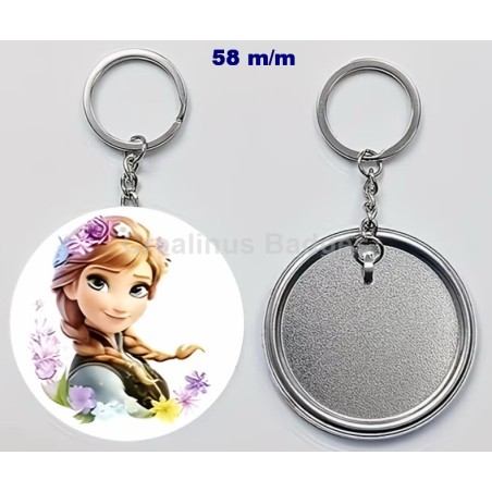 Badge Porte-Clés en métal 58 m/m avec Motif  (livraison offerte)