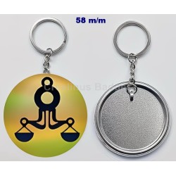Badge Porte-Clés en métal 58 m/m avec Motif  (BALANCE) (livraison offerte)