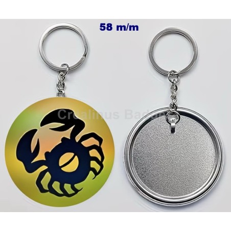 Badge Porte-Clés en métal 58 m/m avec Motif  (CANCER) (livraison offerte)