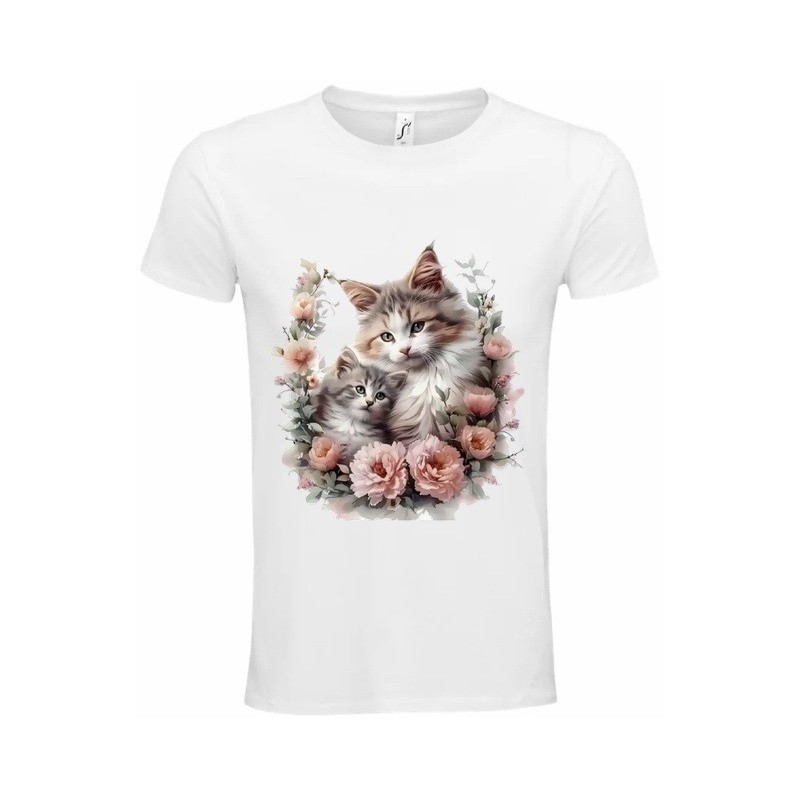 T-Shirt Unisexe Personnalisé Col Rond Ajusté Blanc 21x21 cm +/-.