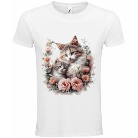 T-Shirt Unisexe Personnalisé Col Rond Ajusté Blanc 21x21 cm +/-.