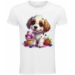 T-Shirt Unisexe Personnalisé Col Rond Ajusté Blanc 21x21 cm +/-.