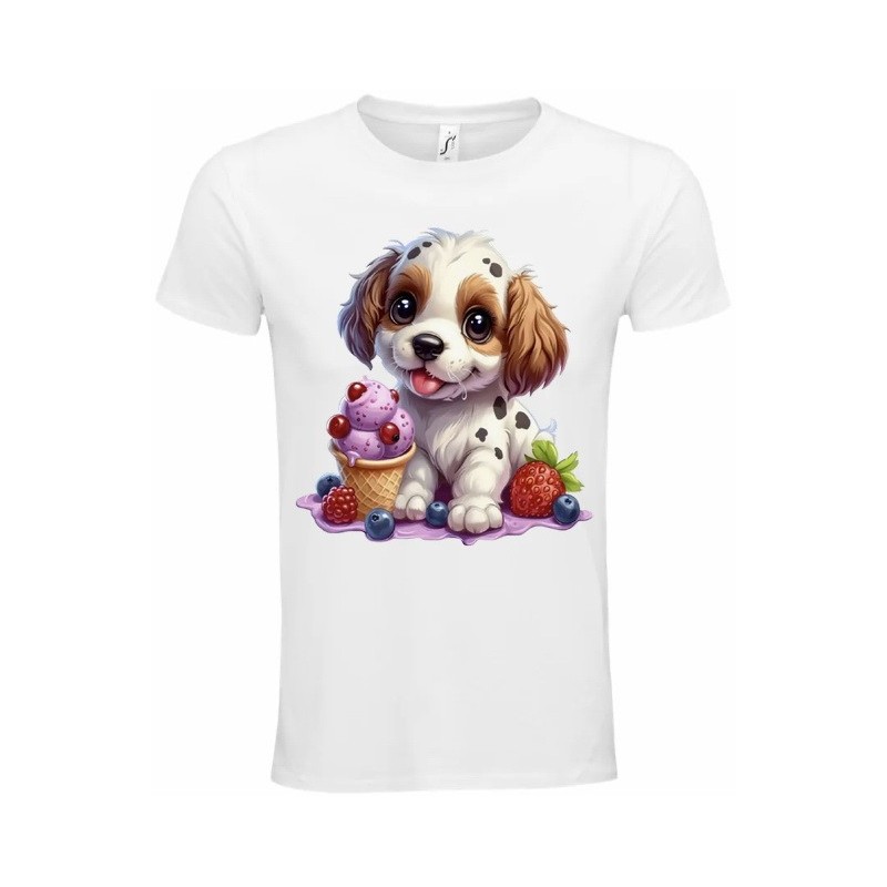 T-Shirt Unisexe Personnalisé Col Rond Ajusté Blanc 21x21 cm +/-.