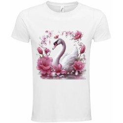 T-Shirt Unisexe Personnalisé Col Rond Ajusté Blanc 21x21 cm +/-.