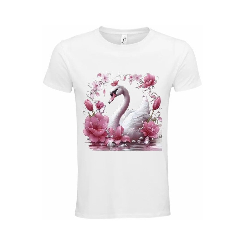 T-Shirt Unisexe Personnalisé Col Rond Ajusté Blanc 21x21 cm +/-.
