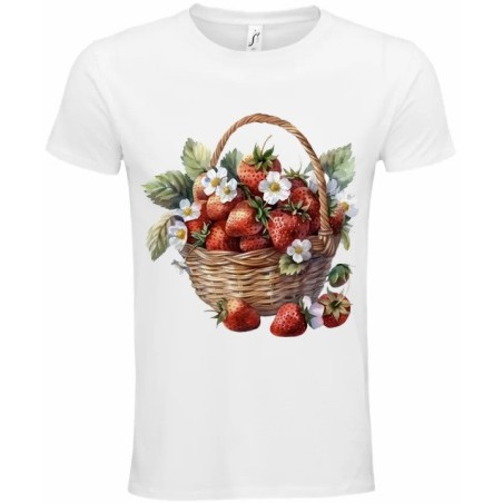 T-Shirt Unisexe Personnalisé Col Rond Ajusté Blanc 21x21 cm +/-.