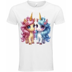 T-Shirt Unisexe Personnalisé Col Rond Ajusté Blanc 21x21 cm +/-.