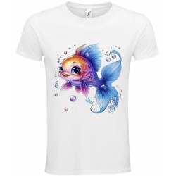 T-Shirt Unisexe Personnalisé Col Rond Ajusté Blanc 21x21 cm +/-.