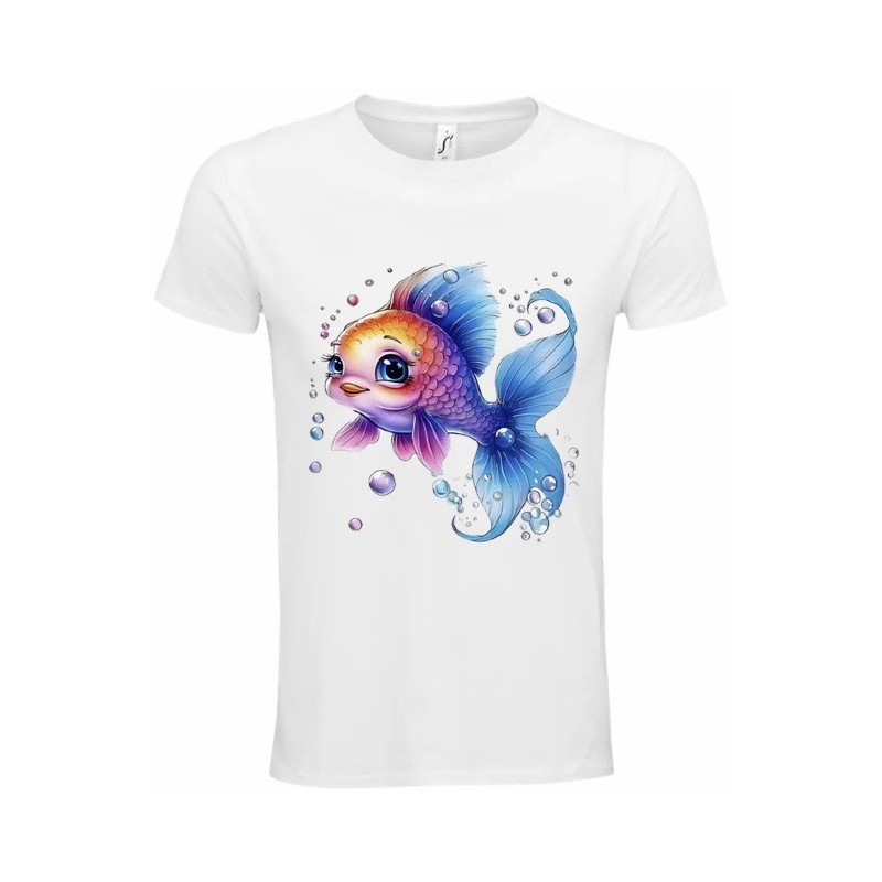 T-Shirt Unisexe Personnalisé Col Rond Ajusté Blanc 21x21 cm +/-.