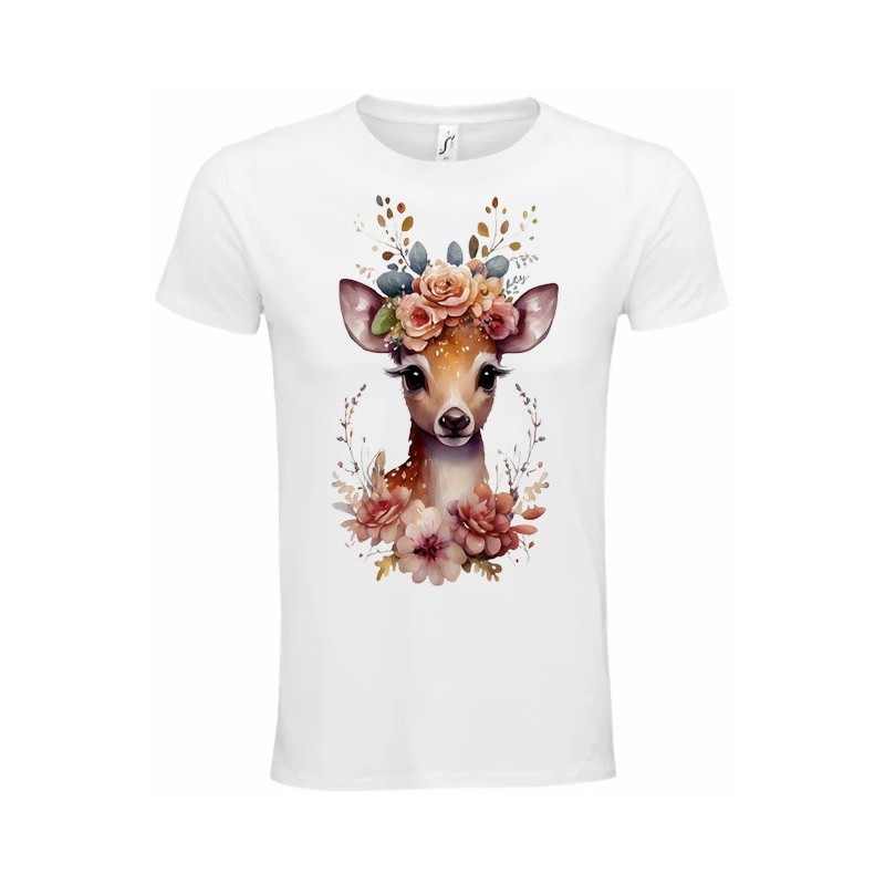 T-Shirt Unisexe Personnalisé Col Rond Ajusté Blanc 21x21 cm +/-.