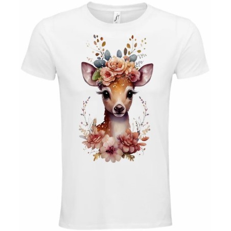 T-Shirt Unisexe Personnalisé Col Rond Ajusté Blanc 21x21 cm +/-.
