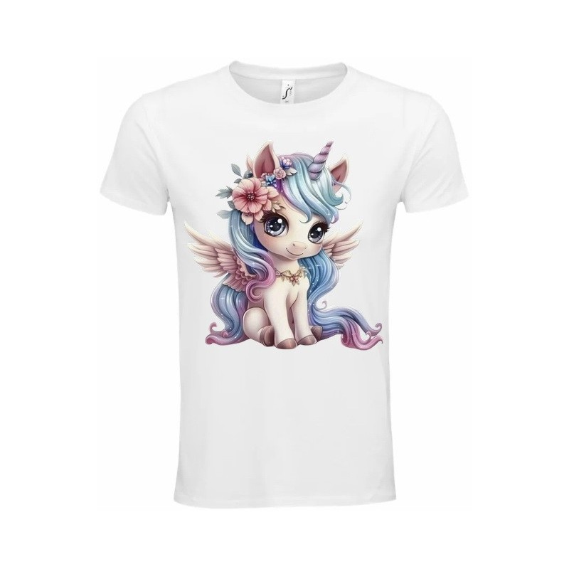 T-Shirt Unisexe Personnalisé Col Rond Ajusté Blanc 21x21 cm +/-.