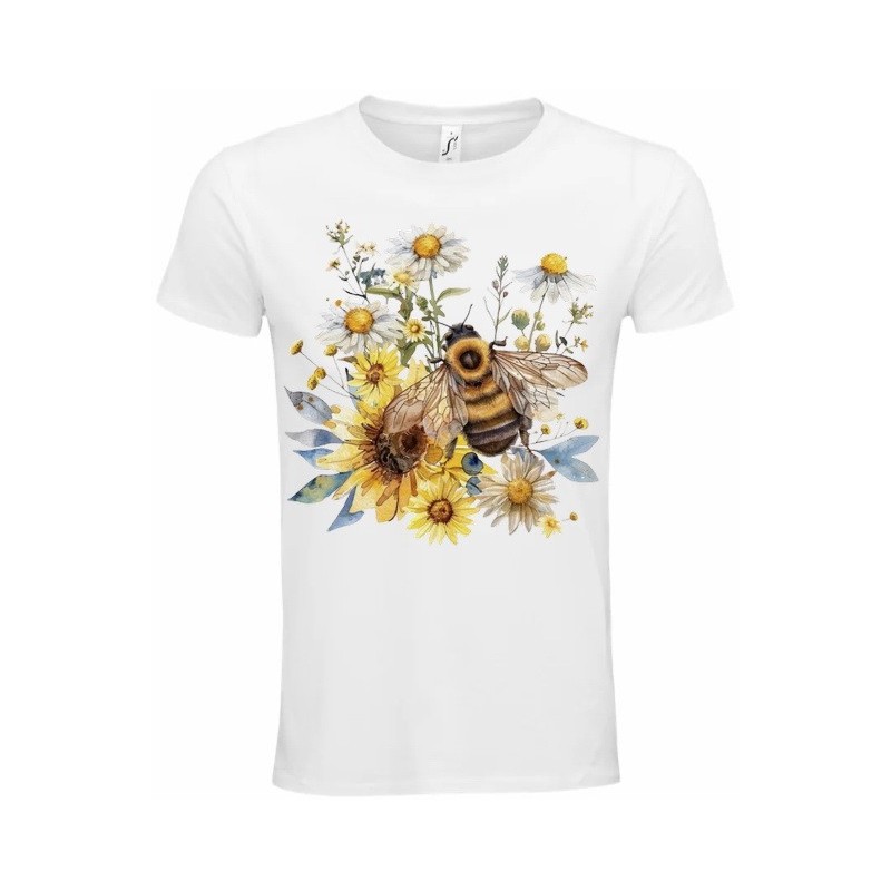 T-Shirt Unisexe Personnalisé Col Rond Ajusté Blanc 21x21 cm +/-.
