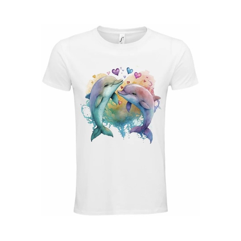 T-Shirt Unisexe Personnalisé Col Rond Ajusté Blanc 21x21 cm +/-.