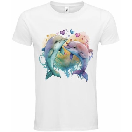 T-Shirt Unisexe Personnalisé Col Rond Ajusté Blanc 21x21 cm +/-.