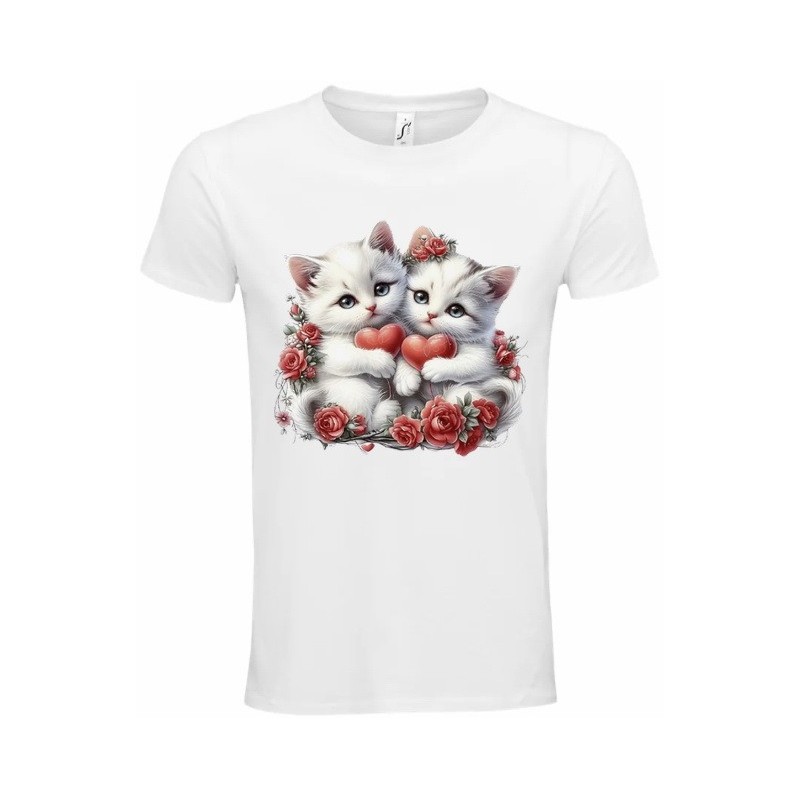 T-Shirt Unisexe Personnalisé Col Rond Ajusté Blanc 21x21 cm +/-.