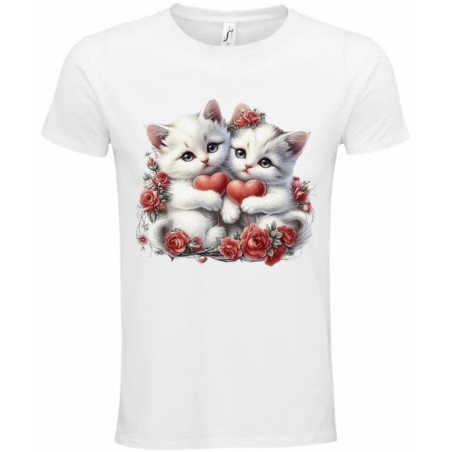 T-Shirt Unisexe Personnalisé Col Rond Ajusté Blanc 21x21 cm +/-.