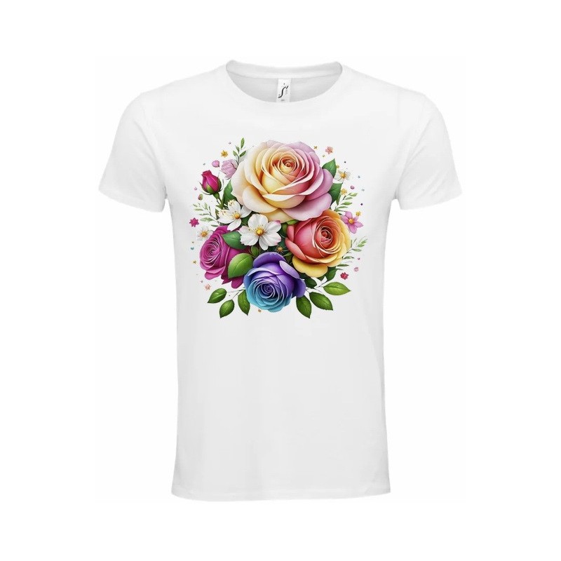 T-Shirt Unisexe Personnalisé Col Rond Ajusté Blanc 21x21 cm +/-.